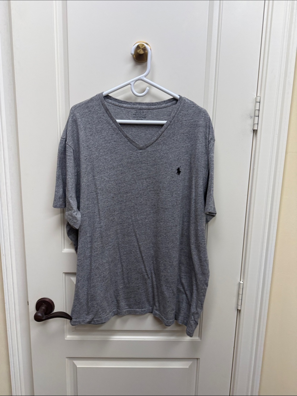 Polo by Ralph Lauren Gray V-Neck Short Sleeve Tee with Pony Logo